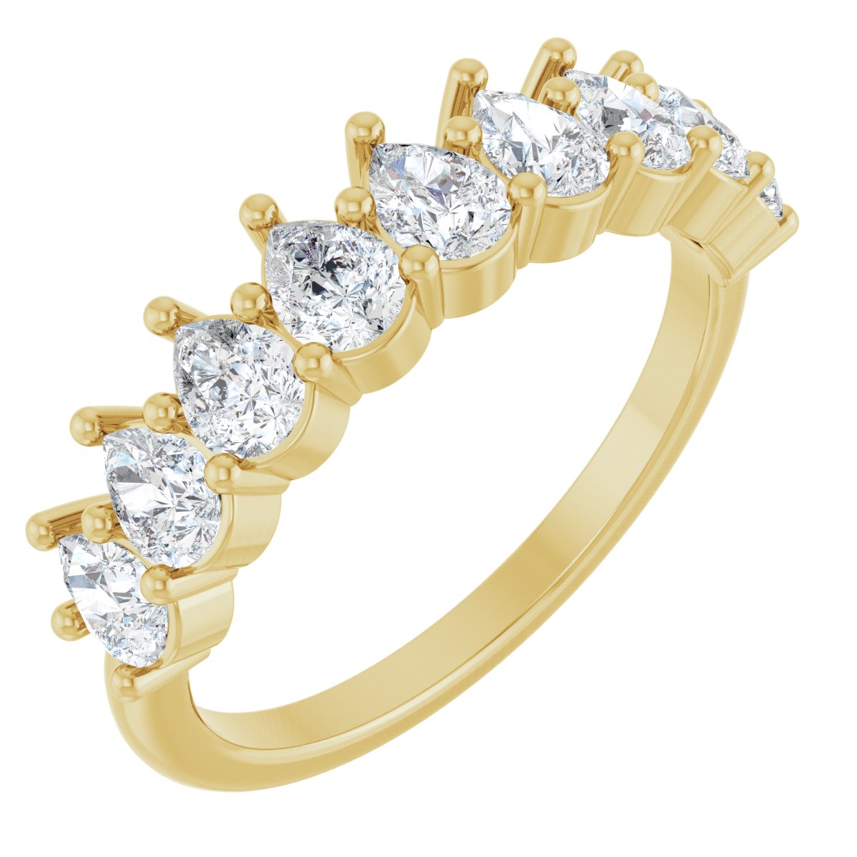 1 1/4 Ctw Pear Lab-Grown Diamond Anniversary Band