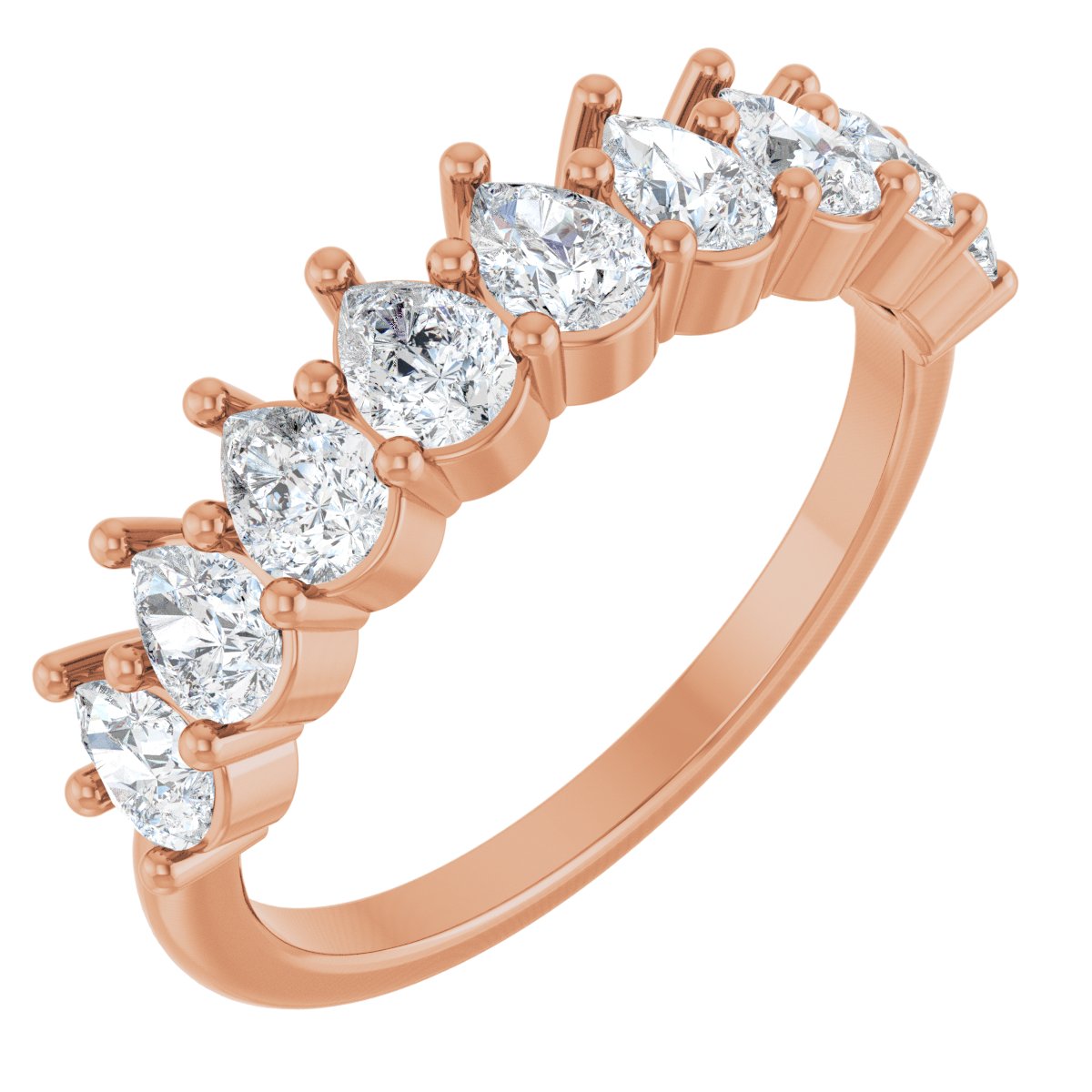 1 1/4 Ctw Pear Lab-Grown Diamond Anniversary Band