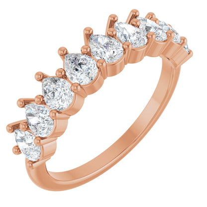 1 1/4 Ctw Pear Lab-Grown Diamond Anniversary Band