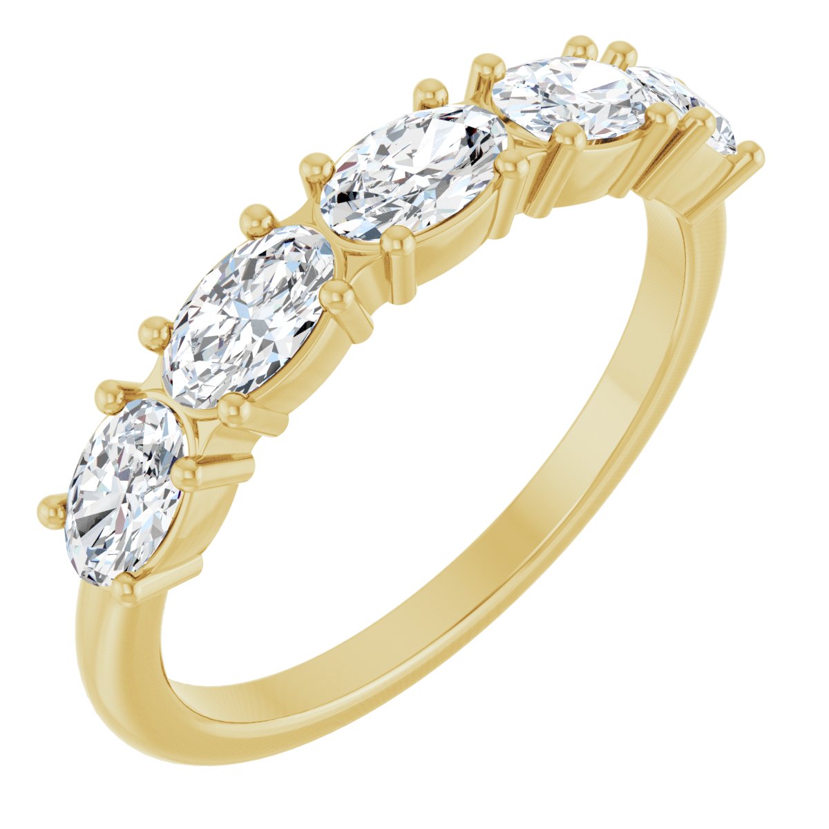 9/10 Ctw Oval Lab-Grown Diamond Anniversary Band
