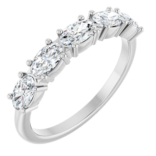 9/10 Ctw Oval Lab-Grown Diamond Anniversary Band
