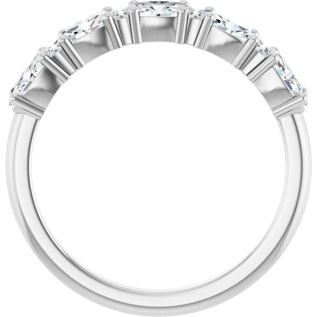 9/10 Ctw Oval Lab-Grown Diamond Anniversary Band - White Gold - Lab Grown Diamond
