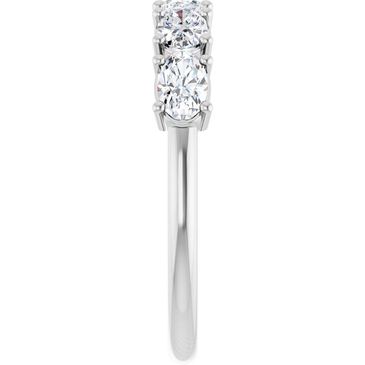 9/10 Ctw Oval Lab-Grown Diamond Anniversary Band - White Gold - Lab Grown Diamond