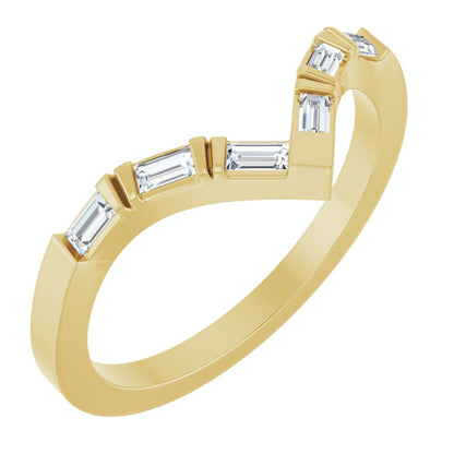 1/6 Ctw Straight Baguette Lab-Grown Diamond Contour Band