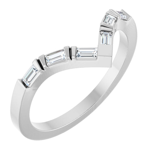 1/6 Ctw Straight Baguette Lab-Grown Diamond Contour Band