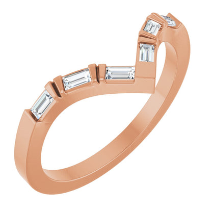 1/6 Ctw Straight Baguette Lab-Grown Diamond Contour Band