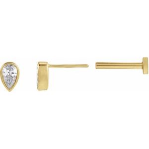 1/10 Ct Pear Lab-Grown Diamond Micro Pear Bezel Earring