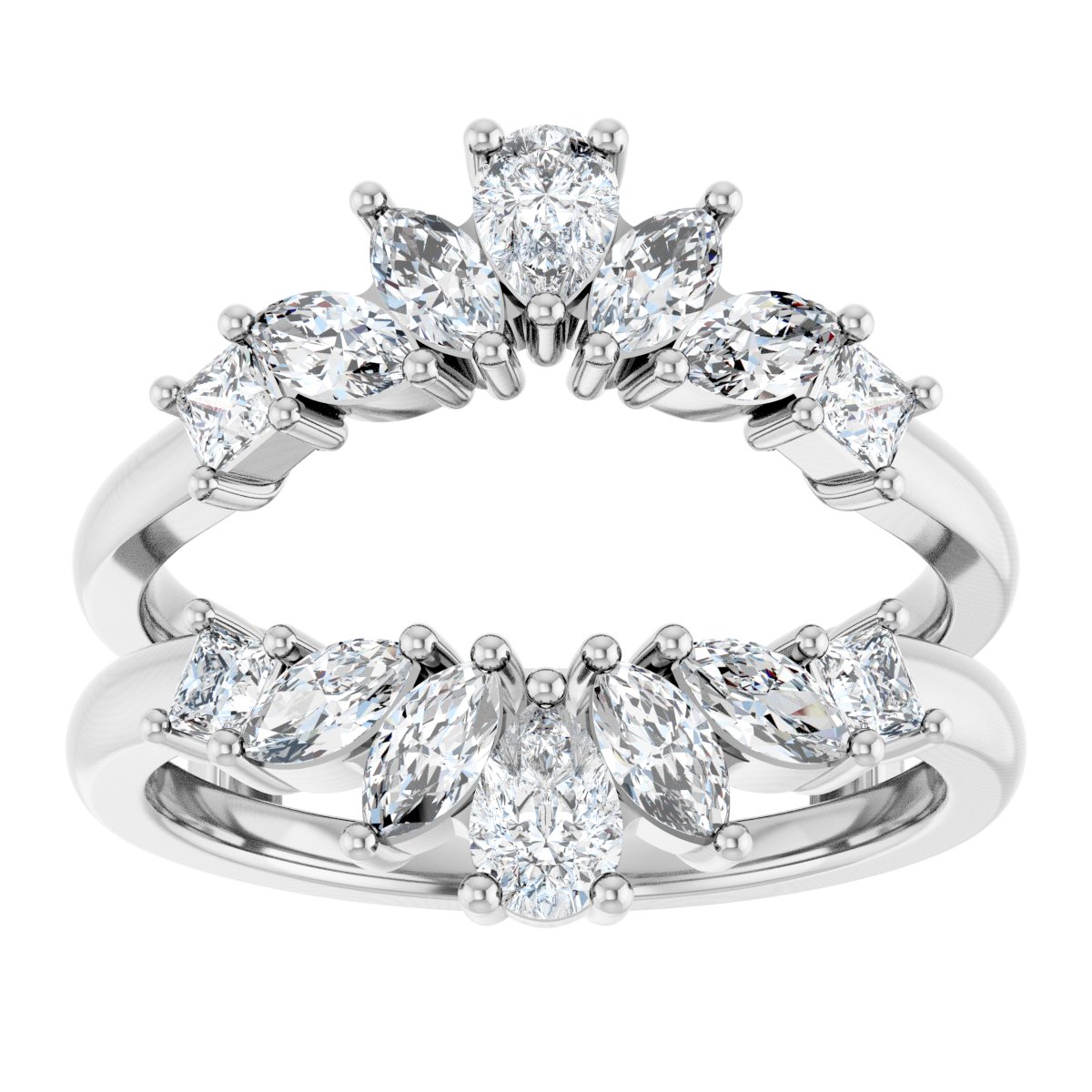 1 1/5 Ctw Pear Lab-Grown Diamond Ring Guard - White Gold - Lab Grown Diamond