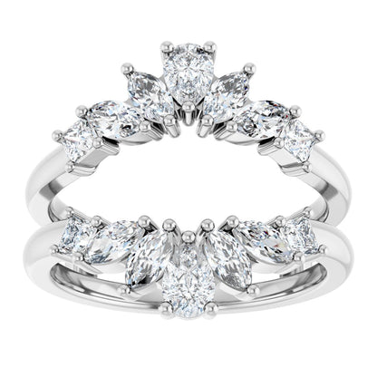 1 1/5 Ctw Pear Lab-Grown Diamond Ring Guard - White Gold - Lab Grown Diamond