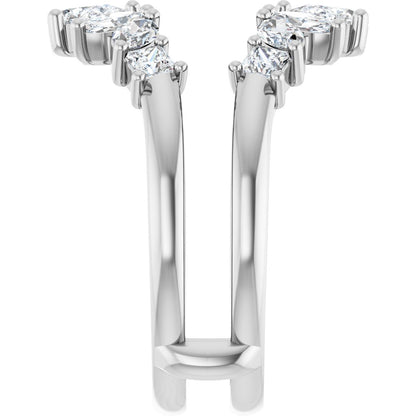 1 1/5 Ctw Pear Lab-Grown Diamond Ring Guard - White Gold - Lab Grown Diamond