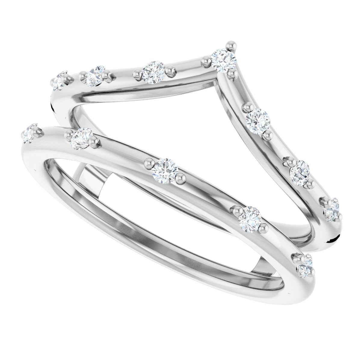 1/5 Ctw Lab-Grown Diamond Ring Guard - White Gold - Lab Grown Diamond
