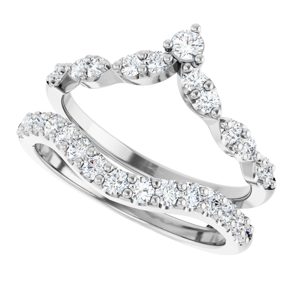 3/4 Ctw Lab-Grown Diamond Ring Guard - White Gold - Lab Grown Diamond