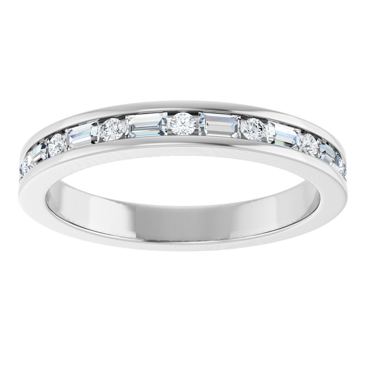 1/3 Ctw Straight Baguette Lab-Grown  Diamond Anniversary Band - White Gold - Lab Grown Diamond
