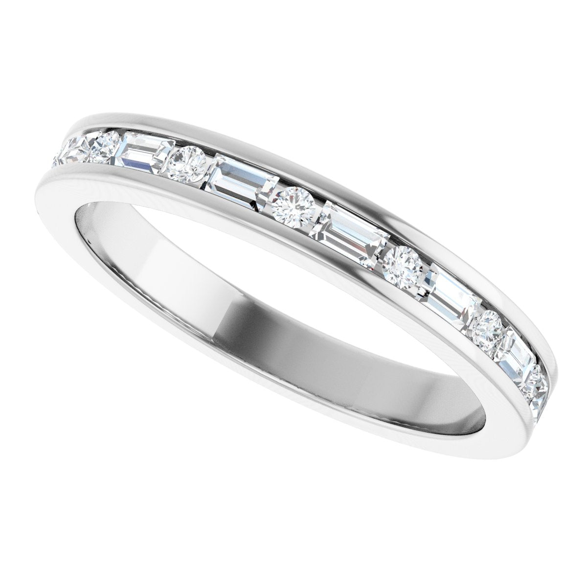 1/3 Ctw Straight Baguette Lab-Grown  Diamond Anniversary Band - White Gold - Lab Grown Diamond