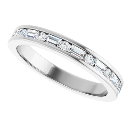 1/3 Ctw Straight Baguette Lab-Grown  Diamond Anniversary Band - White Gold - Lab Grown Diamond