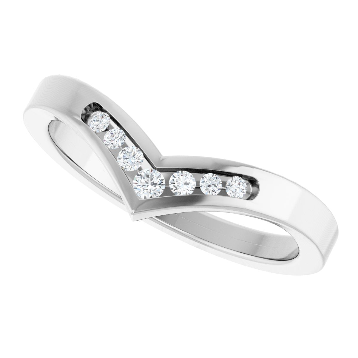 .08 Ctw Lab-Grown Diamond Contour Band - White Gold - Lab Grown Diamond