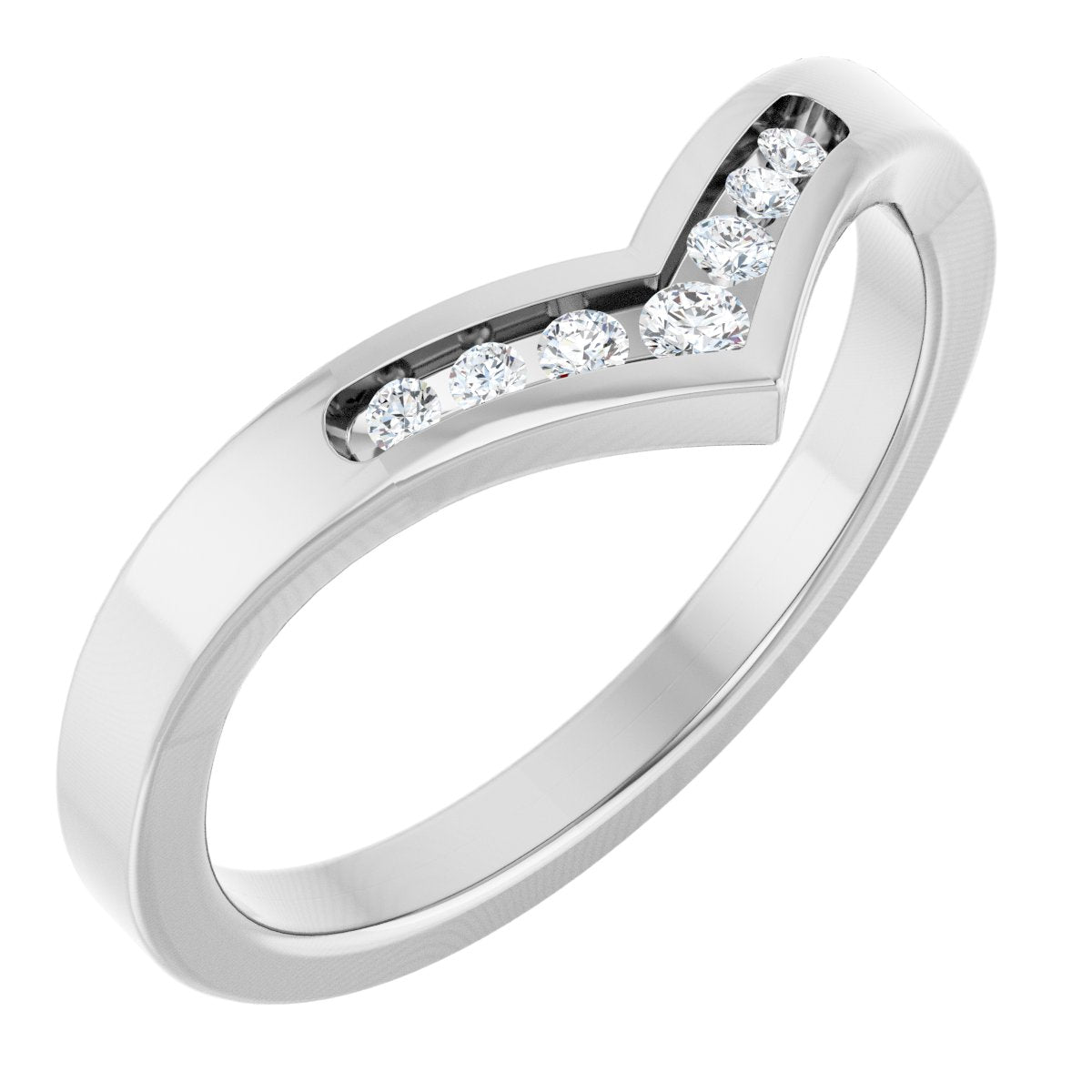 .08 Ctw Lab-Grown Diamond Contour Band - White Gold - Lab Grown Diamond
