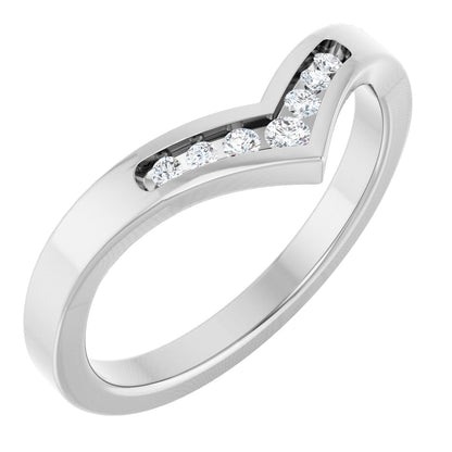 .08 Ctw Lab-Grown Diamond Contour Band - White Gold - Lab Grown Diamond