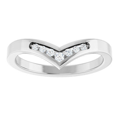 .08 Ctw Lab-Grown Diamond Contour Band - White Gold - Lab Grown Diamond