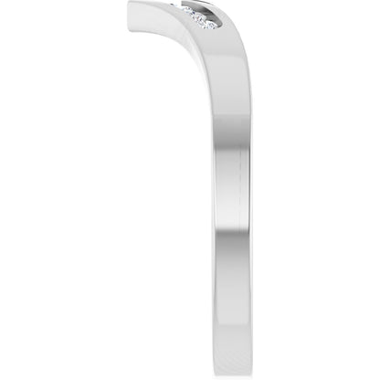 .08 Ctw Lab-Grown Diamond Contour Band - White Gold - Lab Grown Diamond