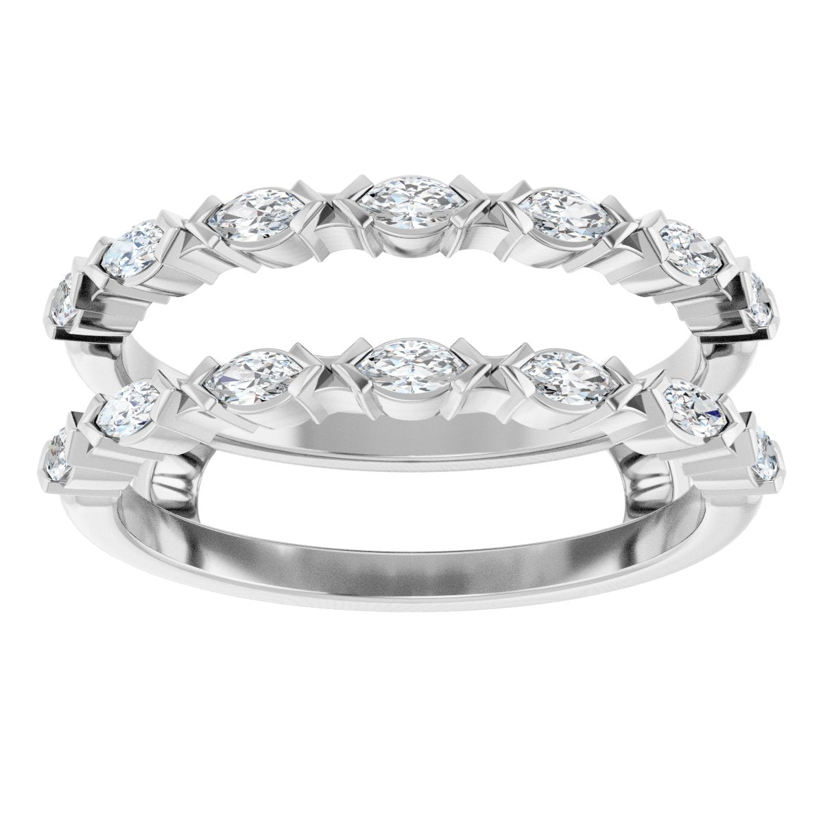 3/8 Ctw Marquise Lab-Grown Diamond Ring Guard - White Gold - Lab Grown Diamond