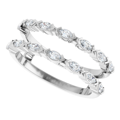 3/8 Ctw Marquise Lab-Grown Diamond Ring Guard - White Gold - Lab Grown Diamond