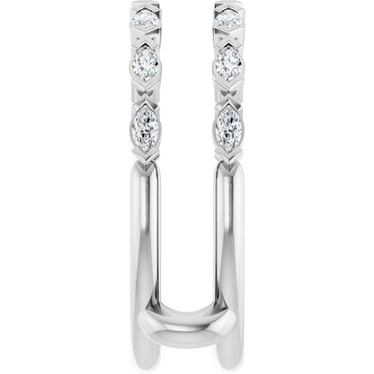 3/8 Ctw Marquise Lab-Grown Diamond Ring Guard - White Gold - Lab Grown Diamond