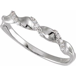 0.08 Ctw Lab-Grown Diamond Spiral Anniversary Band