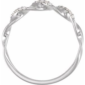 0.08 Ctw Lab-Grown Diamond Spiral Anniversary Band