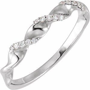 0.08 Ctw Lab-Grown Diamond Spiral Anniversary Band
