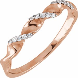 0.08 Ctw Lab-Grown Diamond Spiral Anniversary Band