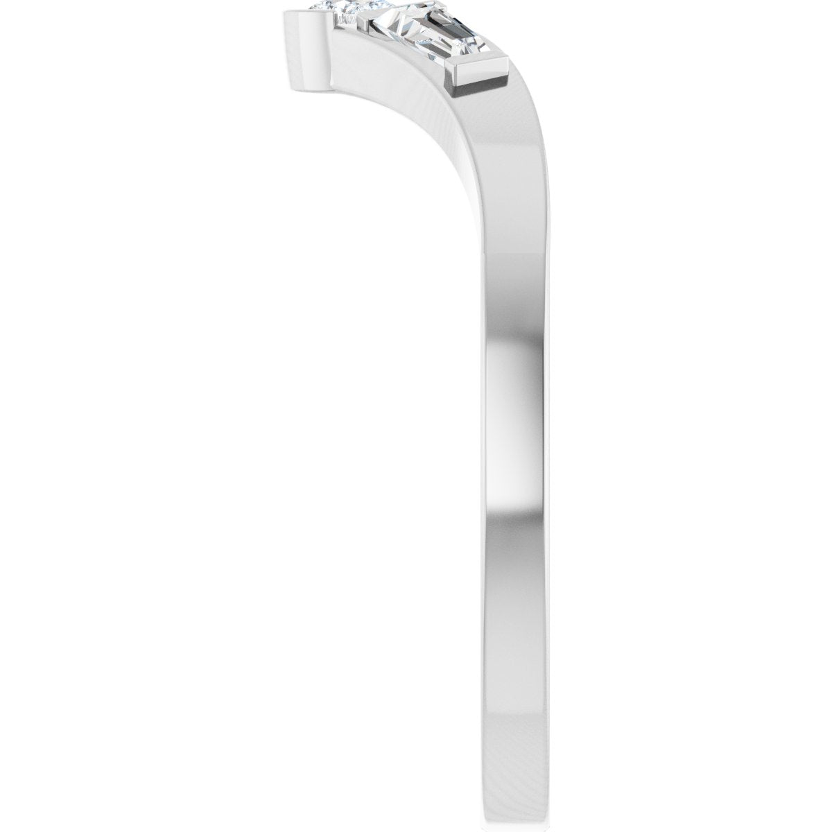 1/6 Ctw Pear Lab-Grown Diamond Contour Band - White Gold - Lab Grown Diamond