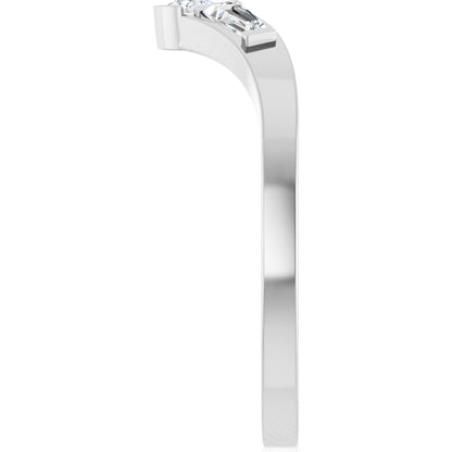 1/6 Ctw Pear Lab-Grown Diamond Contour Band - White Gold - Lab Grown Diamond