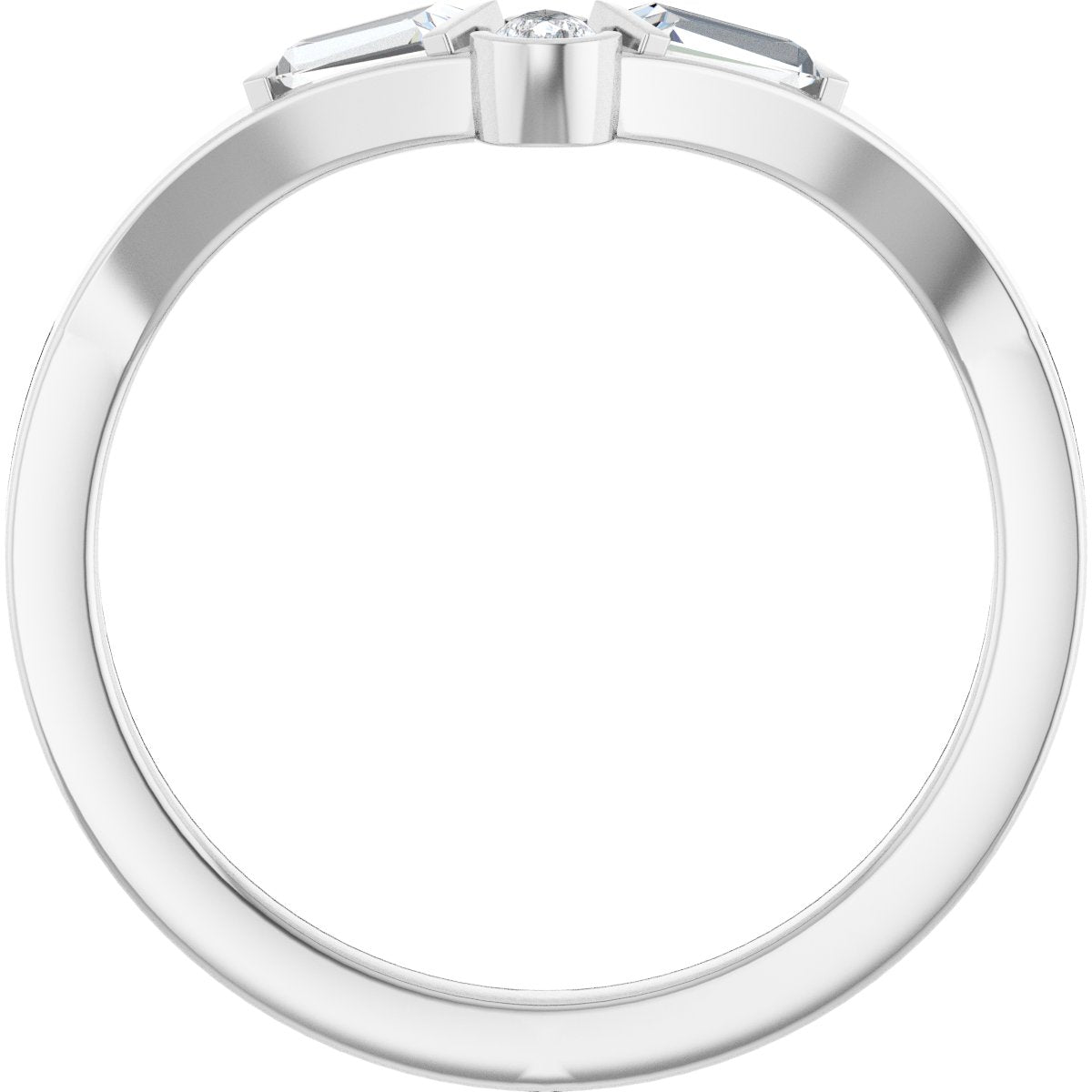 1/6 Ctw Pear Lab-Grown Diamond Contour Band - White Gold - Lab Grown Diamond