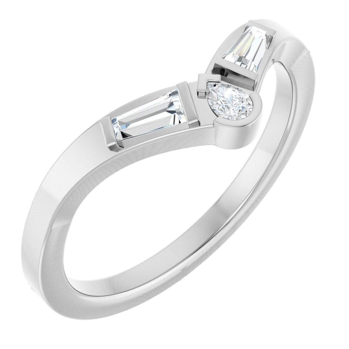 1/6 Ctw Pear Lab-Grown Diamond Contour Band