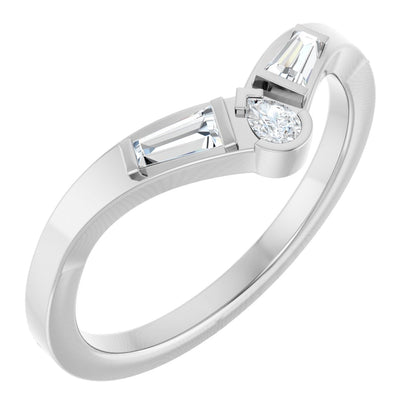 1/6 Ctw Pear Lab-Grown Diamond Contour Band
