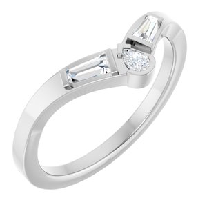 1/6 Ctw Pear Lab-Grown Diamond Contour Band