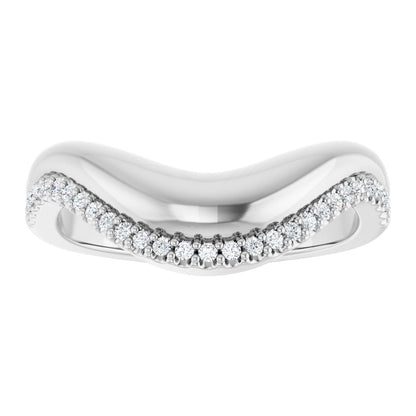 1/8 Ctw Lab-Grown Diamond Contour Band - White Gold - Lab Grown Diamond