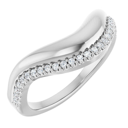 1/8 Ctw Lab-Grown Diamond Contour Band - White Gold - Lab Grown Diamond
