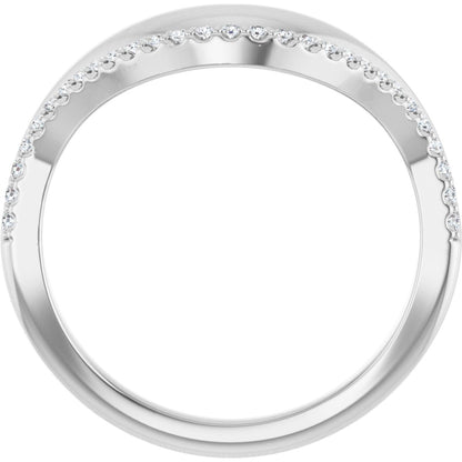 1/8 Ctw Lab-Grown Diamond Contour Band - White Gold - Lab Grown Diamond