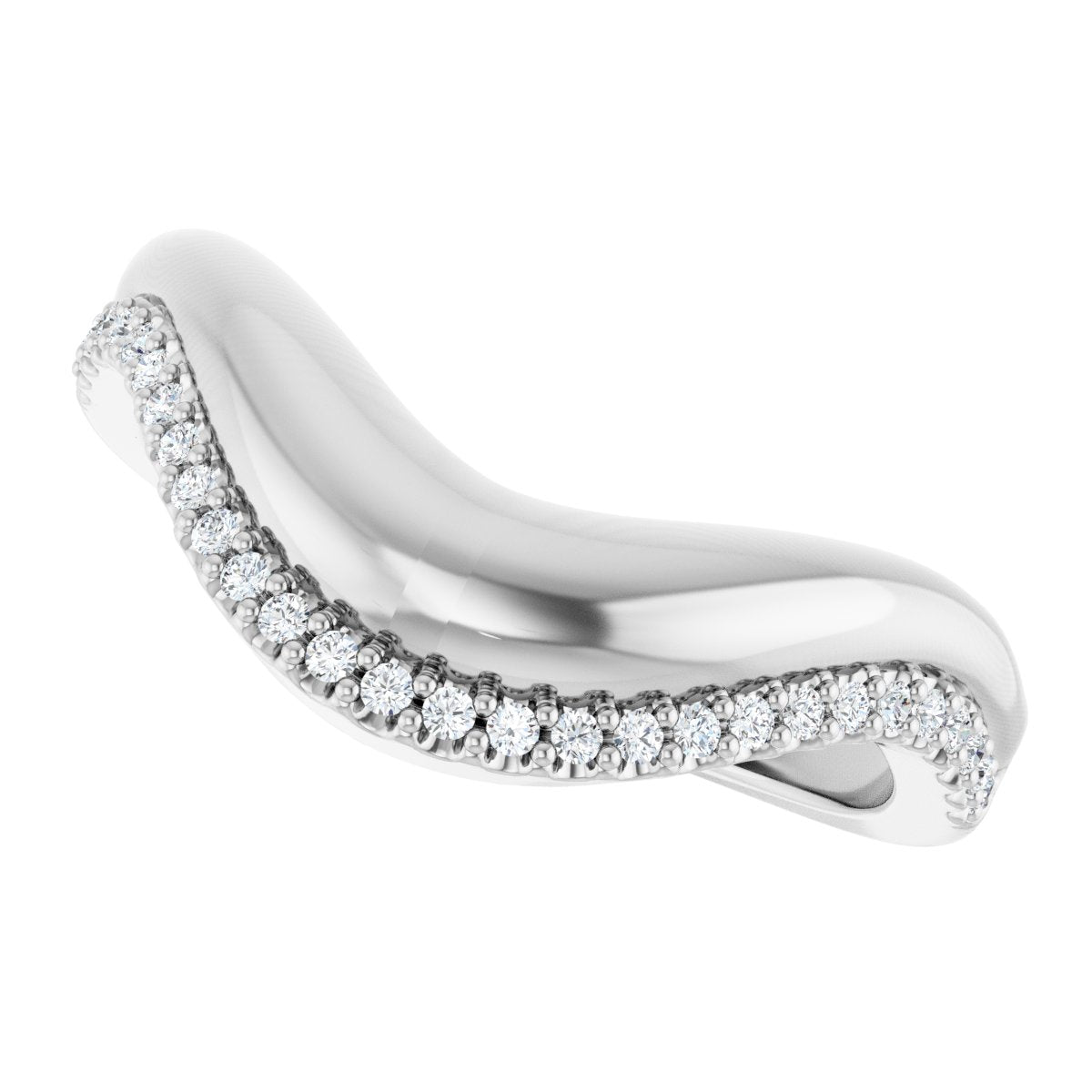 1/8 Ctw Lab-Grown Diamond Contour Band - White Gold - Lab Grown Diamond