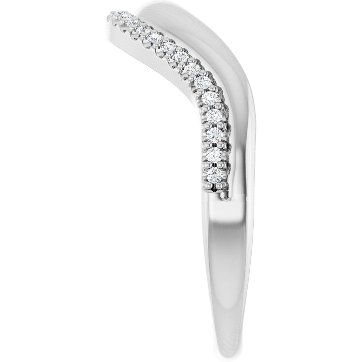 1/8 Ctw Lab-Grown Diamond Contour Band - White Gold - Lab Grown Diamond