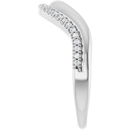 1/8 Ctw Lab-Grown Diamond Contour Band - White Gold - Lab Grown Diamond