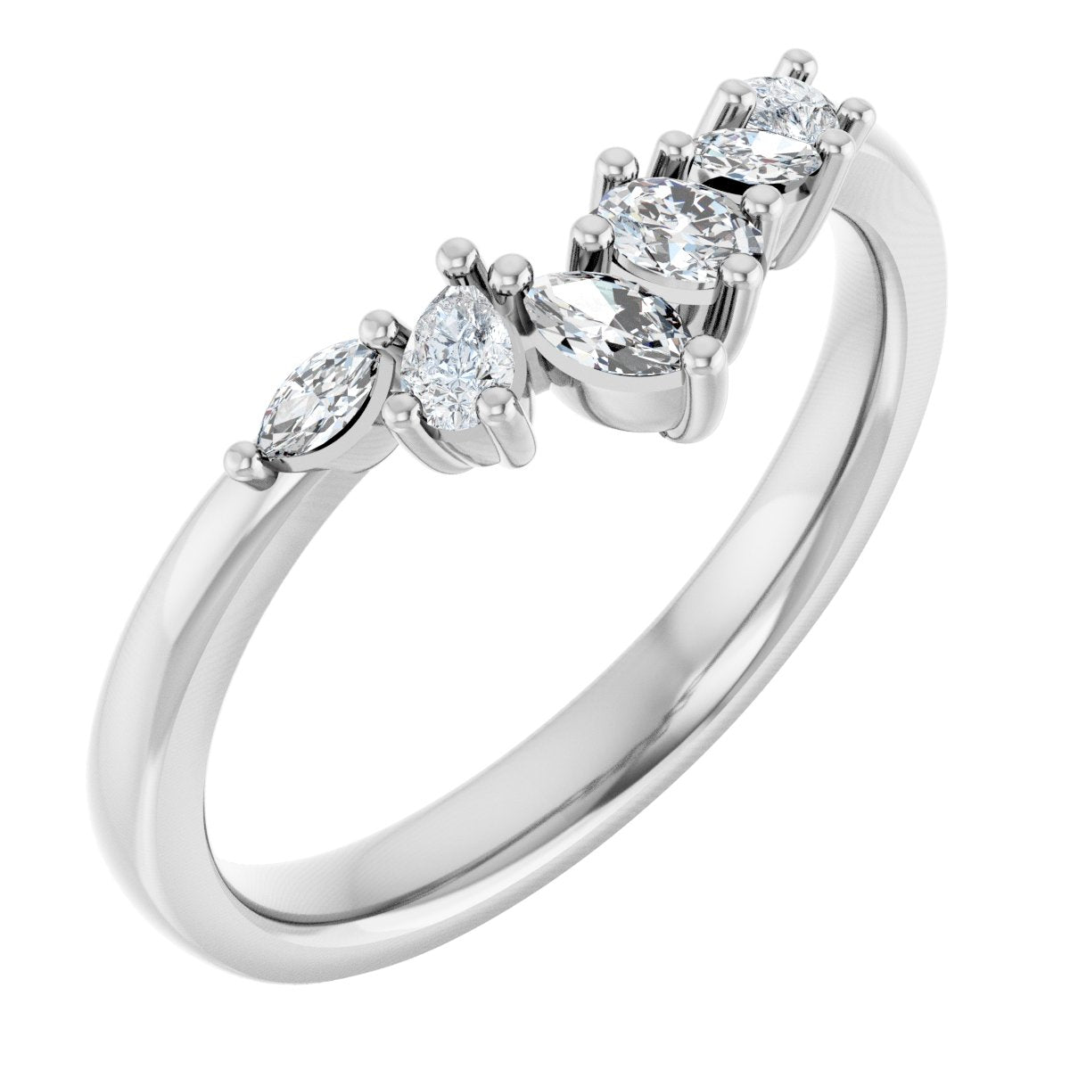 1/3 Ctw Oval Lab-Grown Diamond Contour Band