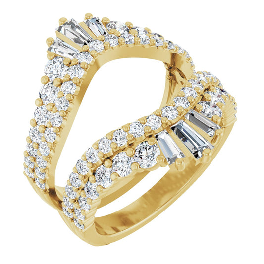 2 Ctw Straight Baguette Lab-Grown Diamond Ring Guard