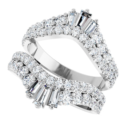 2 Ctw Straight Baguette Lab-Grown Diamond Ring Guard - White Gold - Lab Grown Diamond