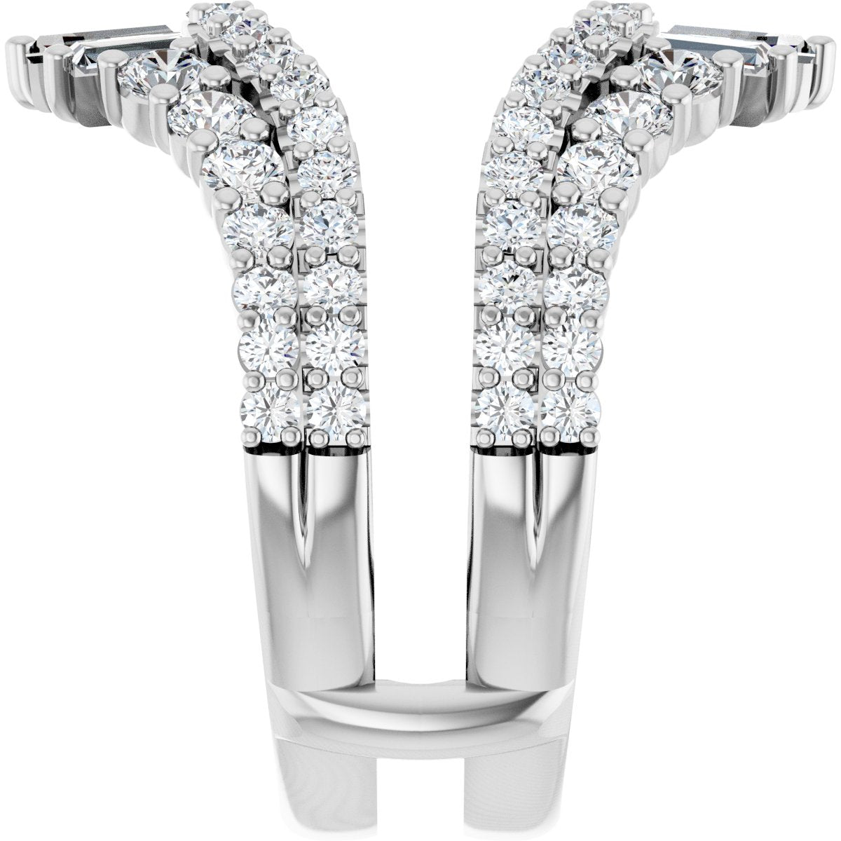 2 Ctw Straight Baguette Lab-Grown Diamond Ring Guard - White Gold - Lab Grown Diamond