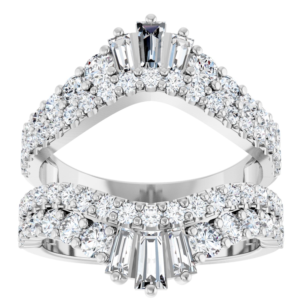 2 Ctw Straight Baguette Lab-Grown Diamond Ring Guard - White Gold - Lab Grown Diamond