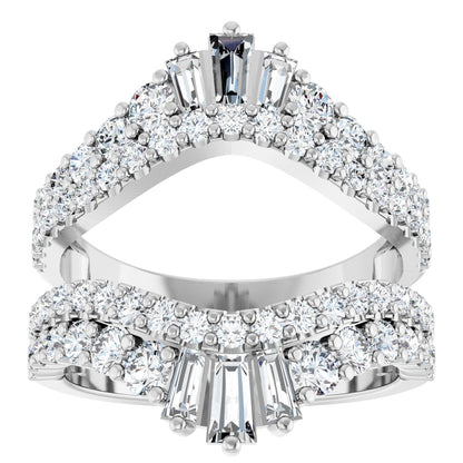 2 Ctw Straight Baguette Lab-Grown Diamond Ring Guard - White Gold - Lab Grown Diamond