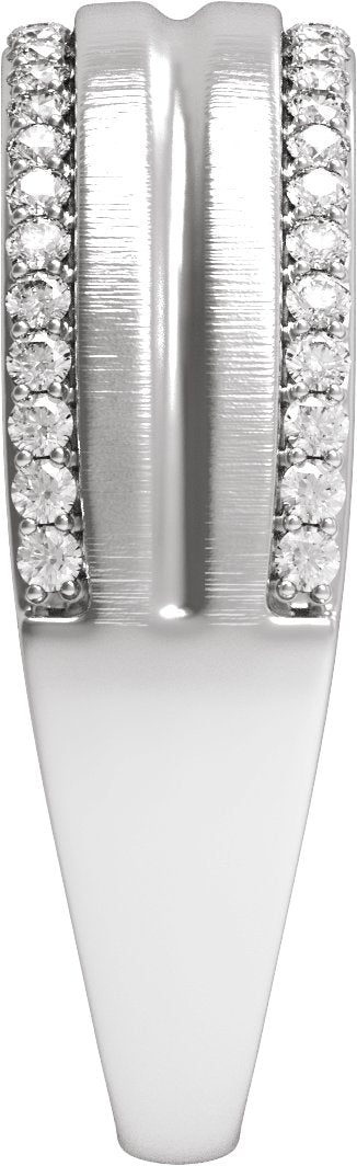 1/2 Ctw Lab Grown Diamond Half Round Accented Tapered Band - White Gold - Lab Grown Diamond